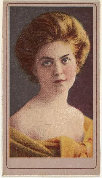 Actress wearing yellow gown, from the Actresses series (T176) issued by Sweet Caporal Cigarettes — Kinney Brothers Tobacco Company