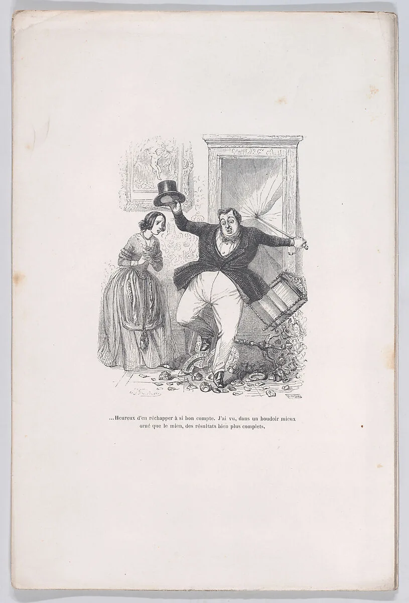 "...Happy to get away with it so cheaply." from the Little Miseries of Human Life — J. J. Grandville|Paul-Emile-Daurand Forgues|Henri Fournier