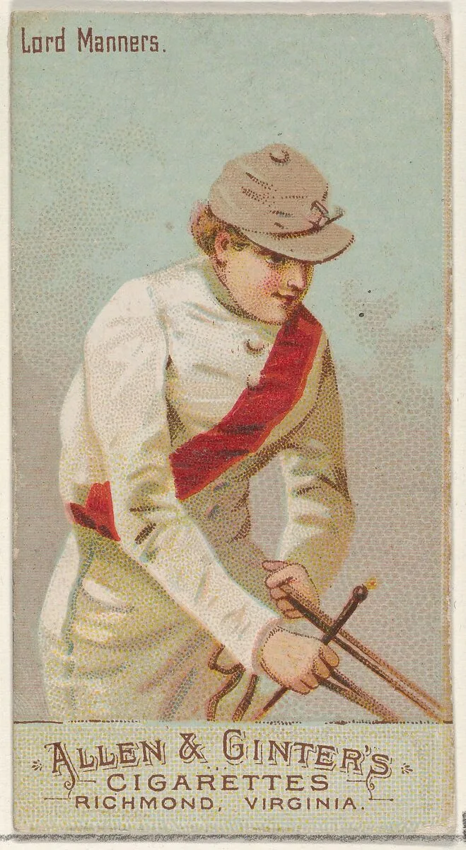 Lord Manners, from the Racing Colors of the World series (N22b) for Allen & Ginter Cigarettes — Allen & Ginter