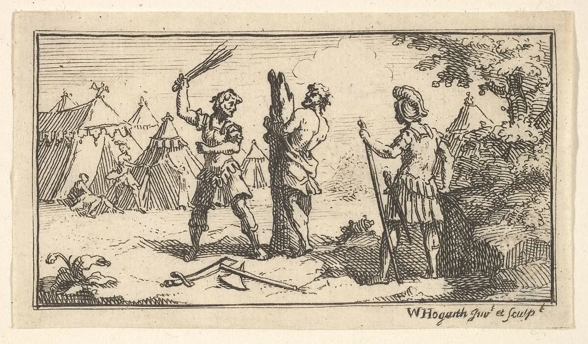 Fustigatio (John Beaver, Roman Military Punishments, 1725) — William Hogarth|John Beaver
