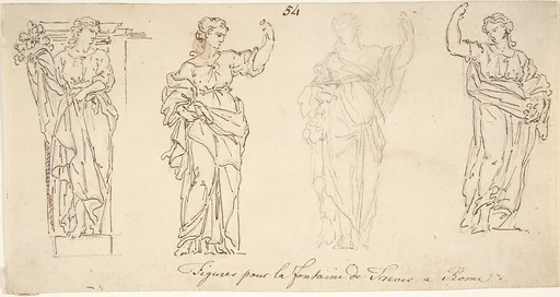 Design for Female Figures for the Trevi Fountain