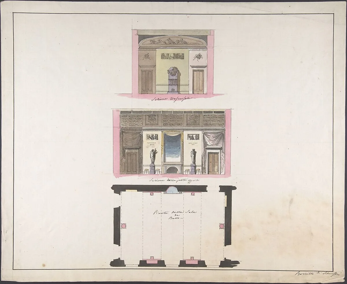 Elevation "della nuova Galleria" — Giovanni Battista Silvestri