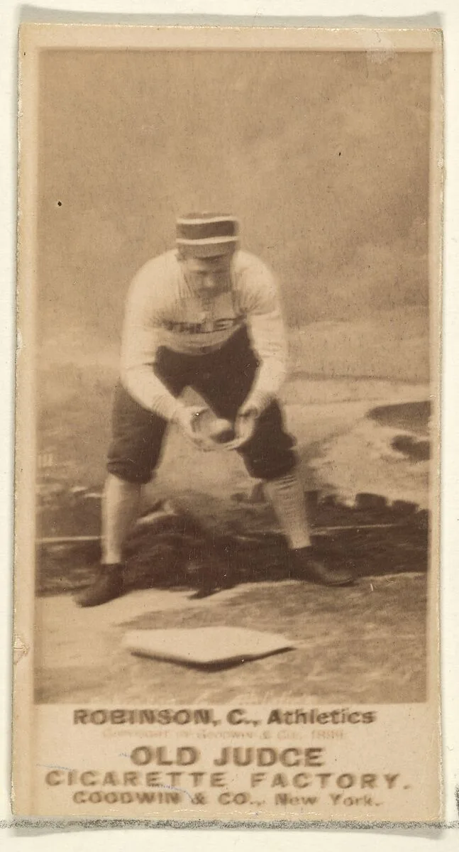 Robinson, Catcher, Philadelphia Athletics, from the Old Judge series (N172) for Old Judge Cigarettes — Goodwin & Company