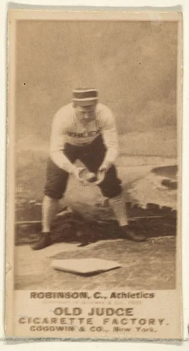 Robinson, Catcher, Philadelphia Athletics, from the Old Judge series (N172) for Old Judge Cigarettes