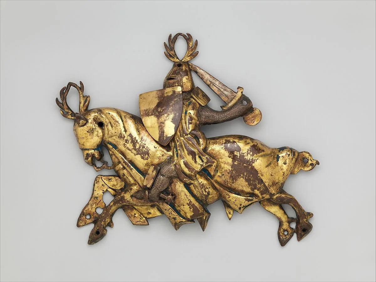 Ornamental Plaque of a Knight on Horseback — Unknown