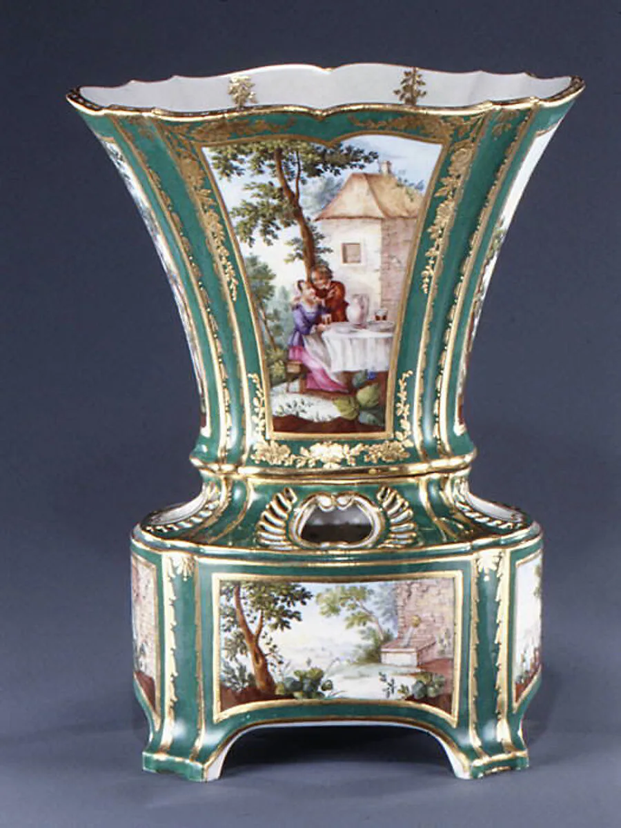 Flower vase with stand (vase hollandais nouveau) (one of a pair) — Sèvres Manufactory|André-Vincent Vielliard