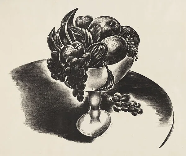 Still Life, Peaches and Grapes — Yasuo Kuniyoshi