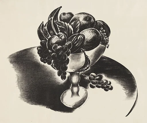 Still Life, Peaches and Grapes