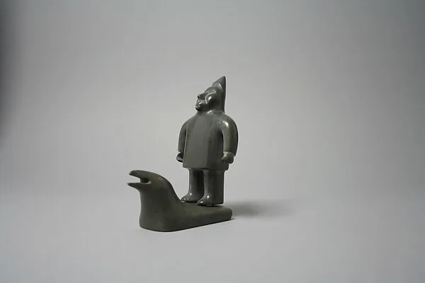 Stone Man Standing on Sea Bird — Lucassie Ohaytok