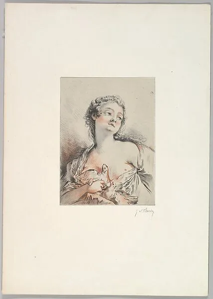 Half-length of a Woman Holding Two Chickens — George William Thornley|François Boucher