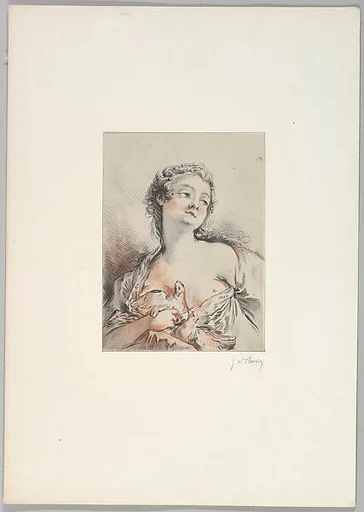 Half-length of a Woman Holding Two Chickens