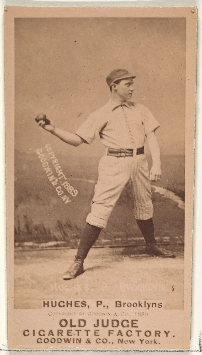 Hughes, Pitcher, Brooklyn Bridegrooms, from the Old Judge series (N172) for Old Judge Cigarettes — Goodwin & Company