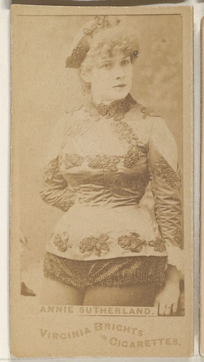 Annie Sutherland, from the Actors and Actresses series (N45, Type 1) for Virginia Brights Cigarettes — Allen & Ginter