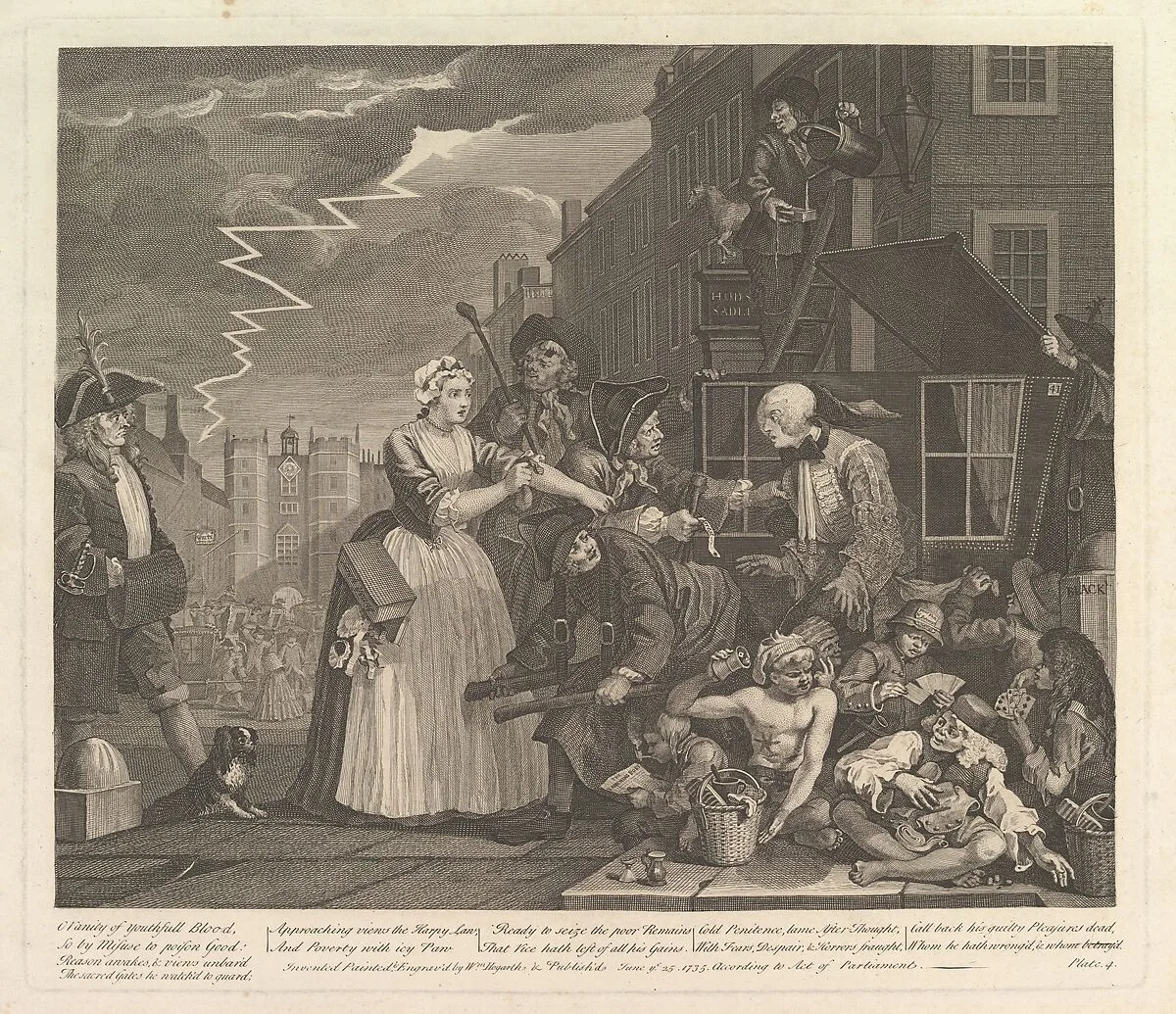 A Rake's Progress, Plate 4 — William Hogarth|Dr. John Hoadley