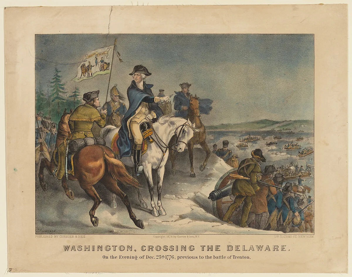 Washington, Crossing the Delaware–On the Evening of Dec. 25th 1776, previous to the Battle of Trenton. — Currier & Ives|George Washington|John Cameron