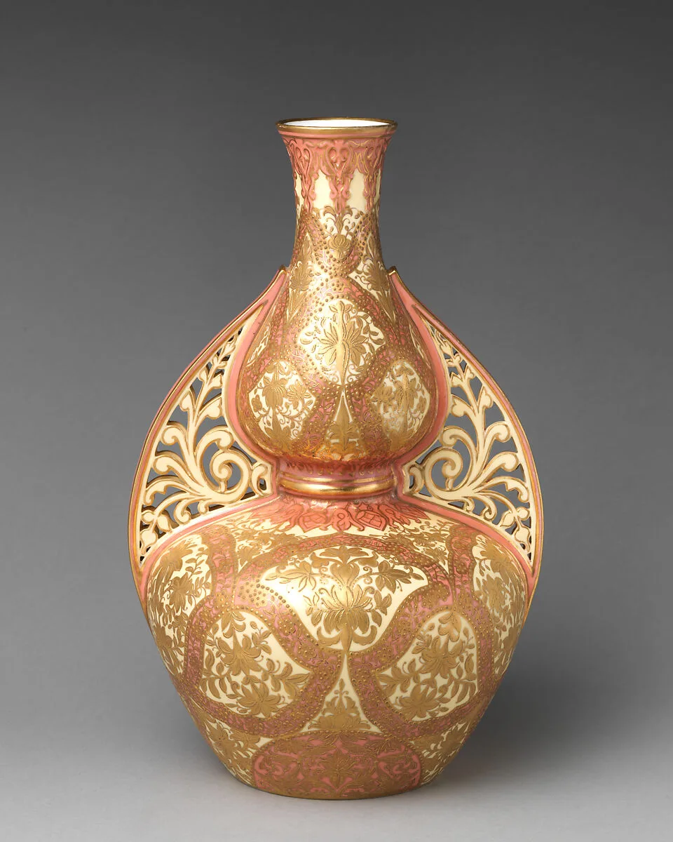 Islamic-style jar with pierced handles — Crown Derby