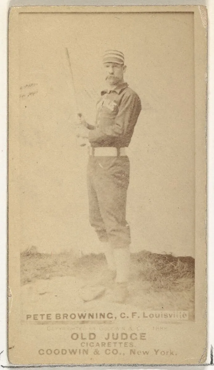 Louis Rogers "Pete" Browning, Center Field, Louisville Colonels, from the Old Judge series (N172) for Old Judge Cigarettes — Goodwin & Company