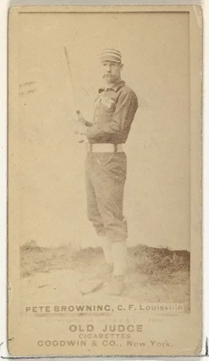 Louis Rogers "Pete" Browning, Center Field, Louisville Colonels, from the Old Judge series (N172) for Old Judge Cigarettes