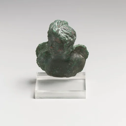 Bronze fulcrum attachment with a bust of Eros