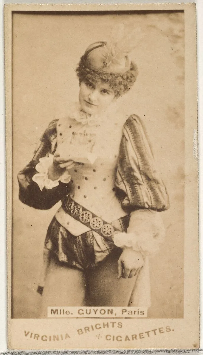 Mlle. Guyon, Paris, from the Actors and Actresses series (N45, Type 1) for Virginia Brights Cigarettes — Allen & Ginter