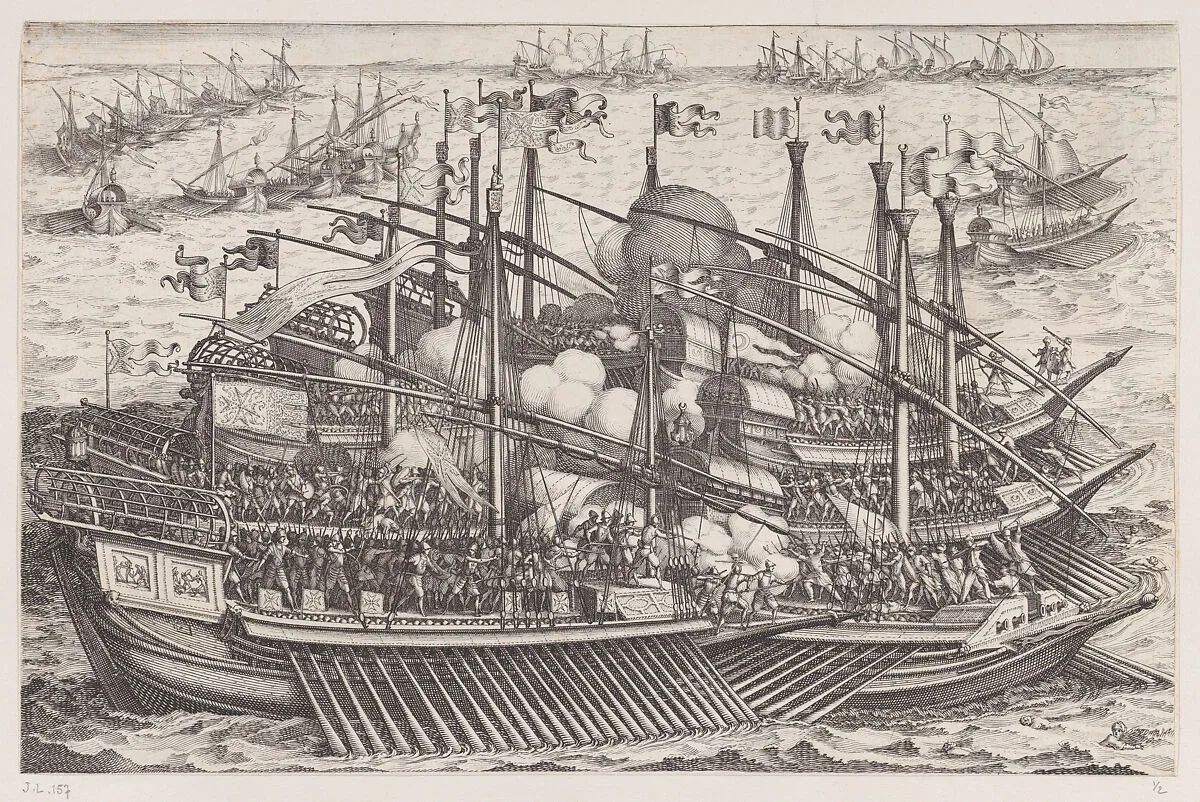 1er Combat Naval (First Naval Battle), from La Vie de Ferdinand Ier de Médicis série appelée aussi Les Batailles des Médicis (The Life of Ferdinand I de'Medici also called The Medici Battles) — Jacques Callot|Matteo Rosselli