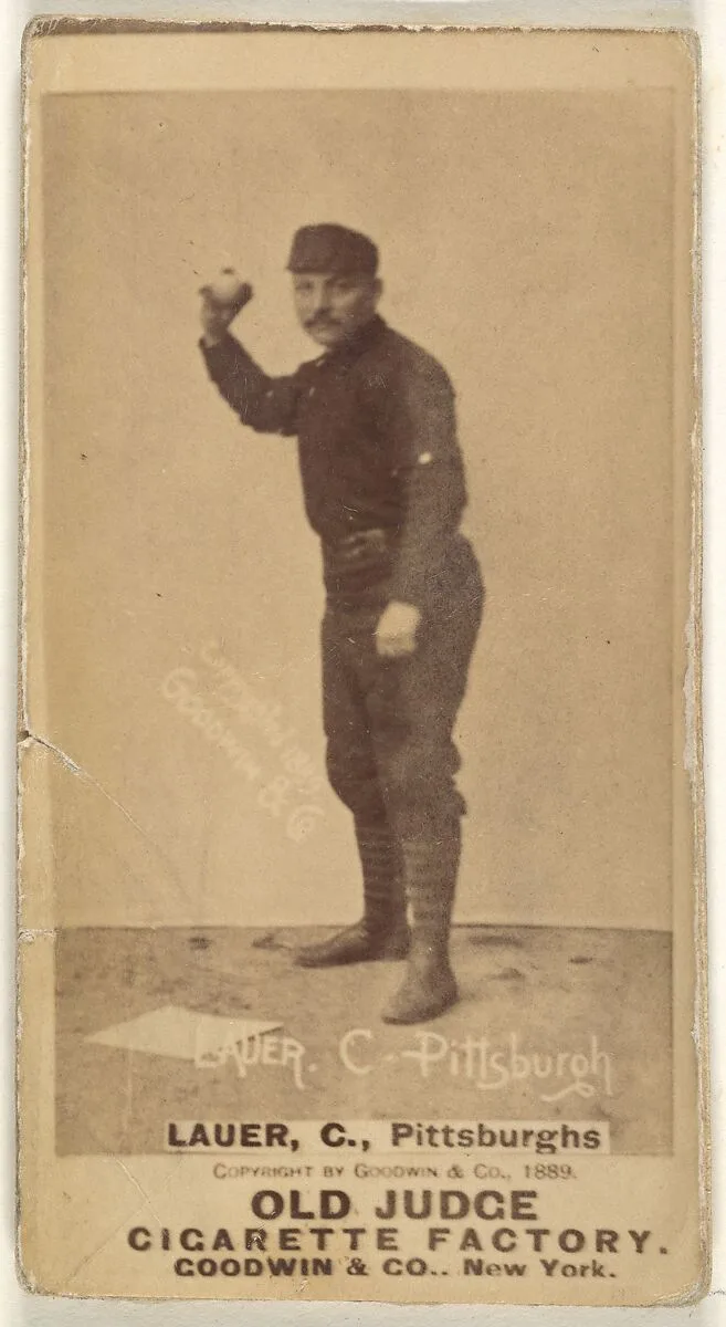 Chuck Lauer, Catcher, Pittsburgh, from the Old Judge series (N172) for Old Judge Cigarettes — Goodwin & Company