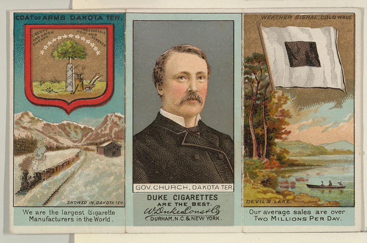 Governor Church, Dakota Territory, from "Governors, Arms, Etc." series (N133-2), issued by Duke Sons & Co. — W. Duke, Sons & Co.