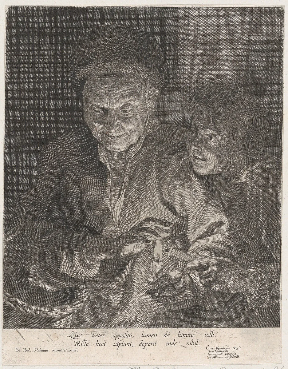 Old woman and a boy with candles — Peter Paul Rubens|Paulus Pontius|Lucas Vorsterman I|Peter Paul Rubens