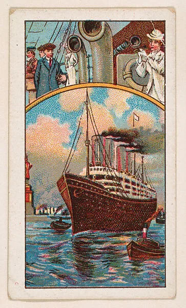 Departure from New York, bakery card from the Around the World Series (D92), issued by White Star Bakery — White Star Bakery