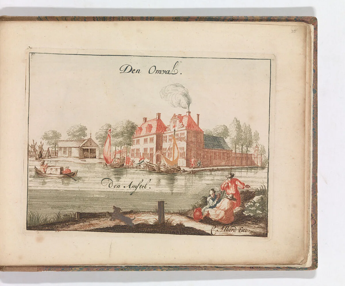 'Den Omval, den Amstel', in: Tooneel Der Voornaamste Nederlands Huizen, En Lust Hoven, Naar T Leven Afgebeeld — Carel Allard