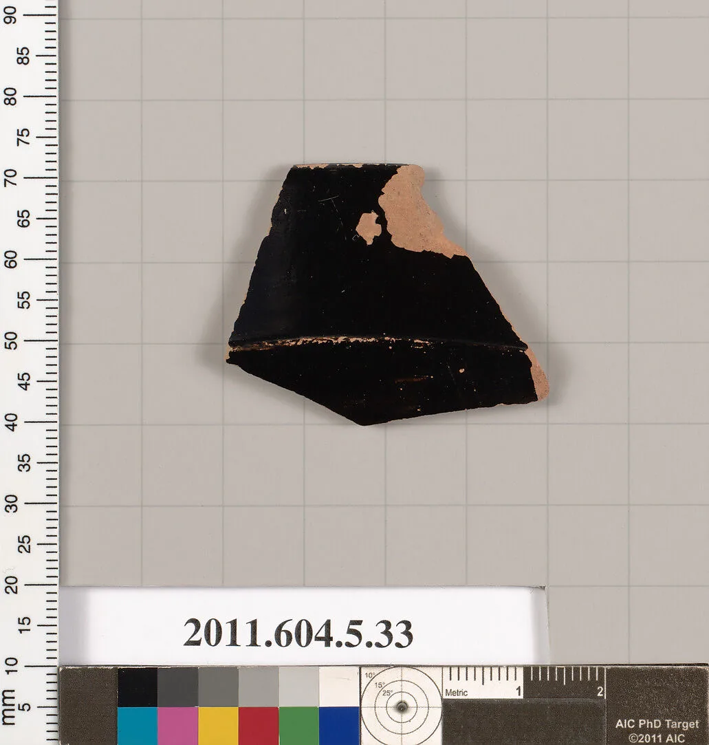 Terracotta rim fragment of a kylix (drinking cup) — Unknown