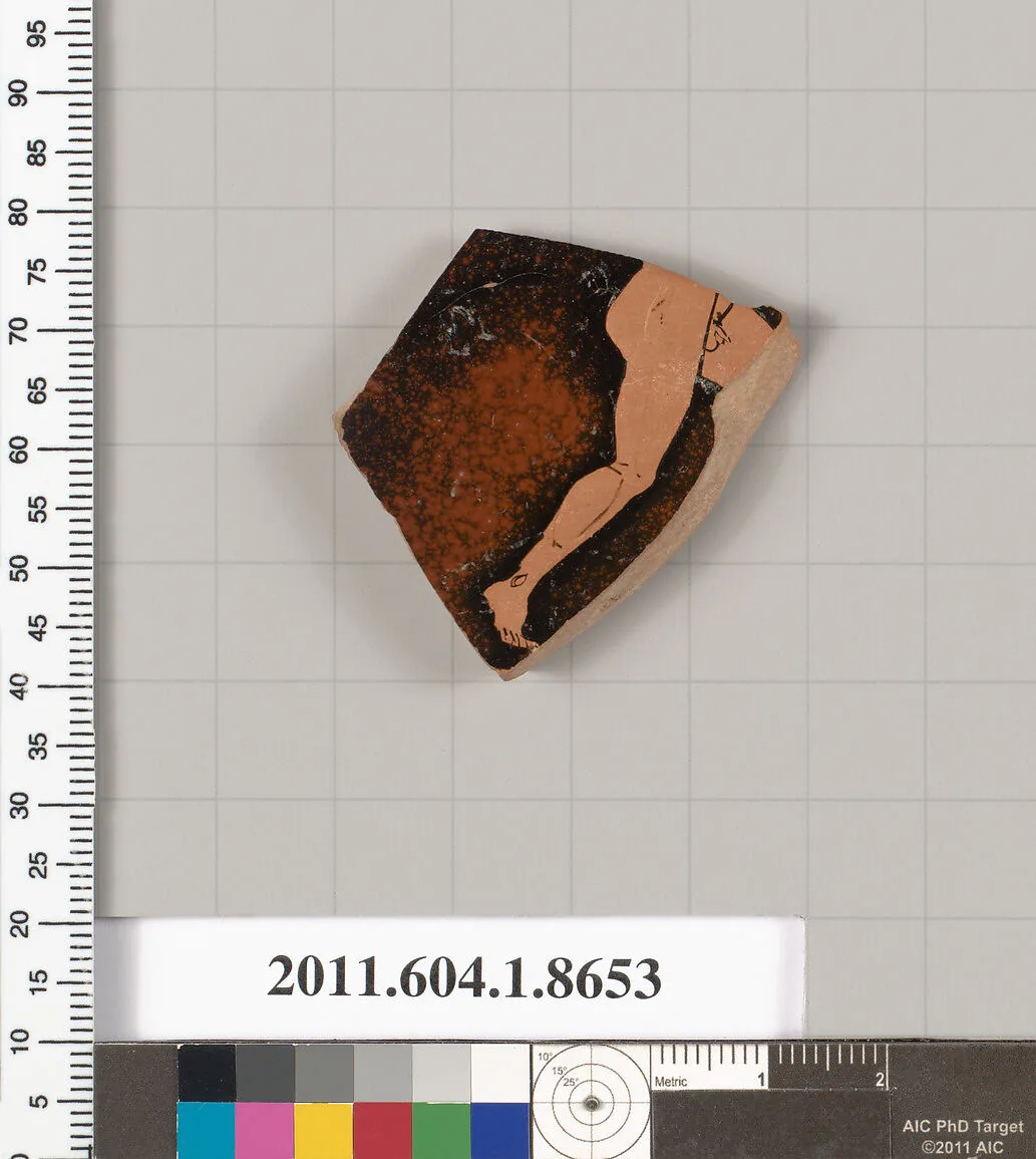 Terracotta rim fragment of a stemless? kylix (drinking cup) — Unknown