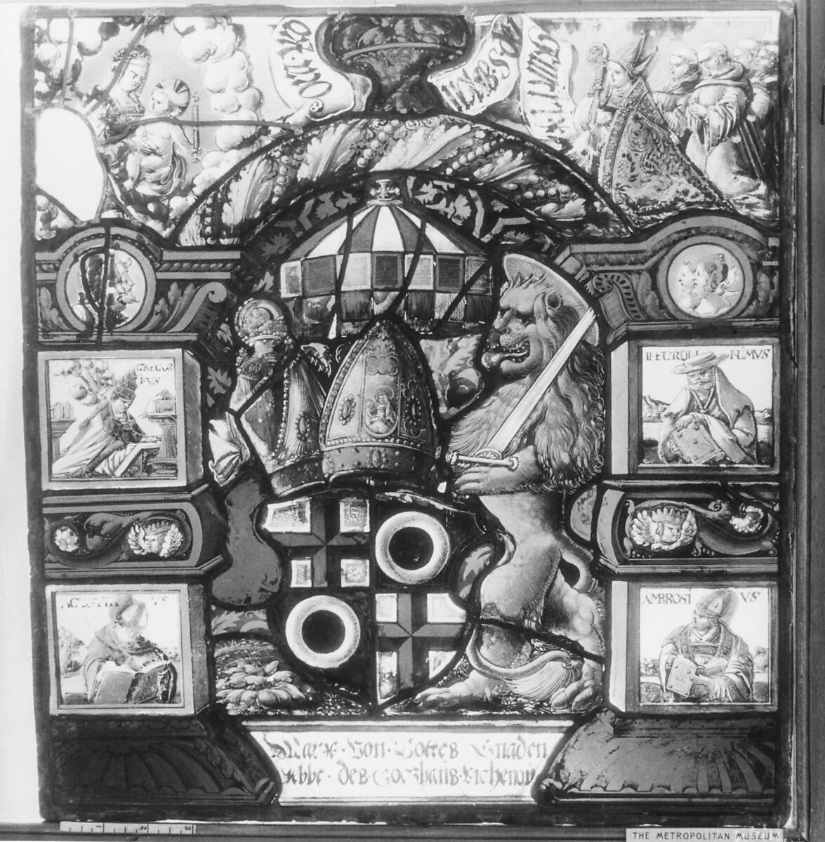 Panel with arms of an abbot of Lichenow — Unknown
