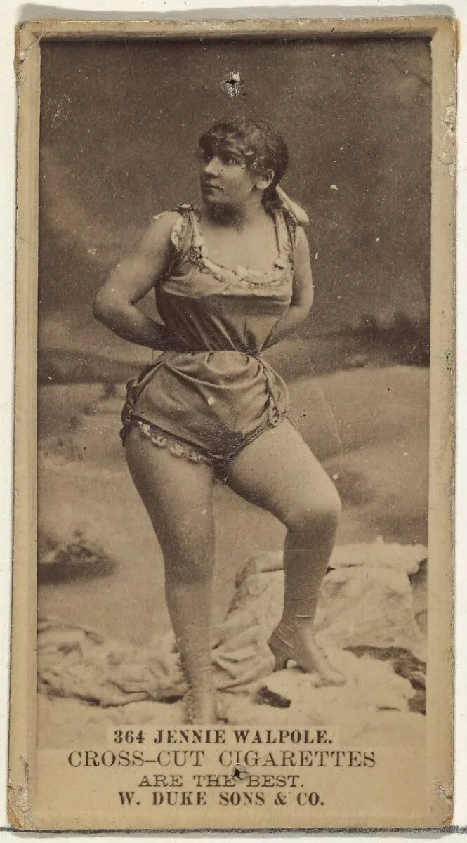 Card Number 364, Jennie Walpole, from the Actors and Actresses series (N145-3) issued by Duke Sons & Co. to promote Cross Cut Cigarettes — W. Duke, Sons & Co.
