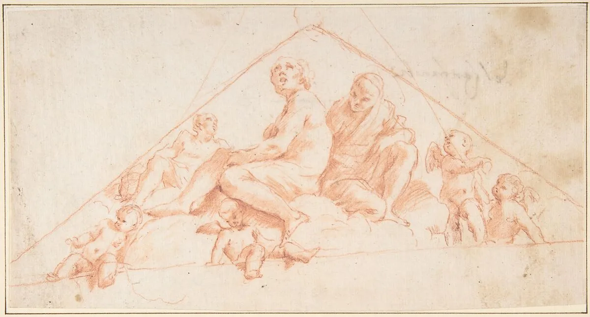 Seated Apostles and Putti — Giovanni Lanfranco