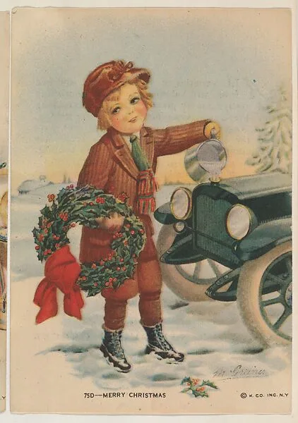 Merry Christmas, insert card from the Children, Holidays, Etc. series (D23), issued by the Weber Baking Company — Weber Baking Company