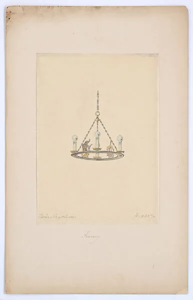 Design for chandelier — Louis C. Tiffany|Tiffany Studios