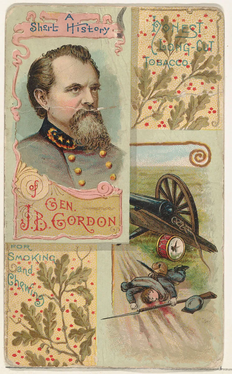 A Short History: General John Brown Gordon, from the Histories of Generals series (N114) issued by W. Duke, Sons & Co. to promote Honest Long Cut Smoking and Chewing Tobacco — Knapp & Company|W. Duke, Sons & Co.