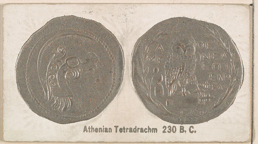 Athenian Tetradrachm, 230 B.C., from the Ancient Coins series (N180) issued by Wm. S. Kimball & Co. — William S. Kimball & Company
