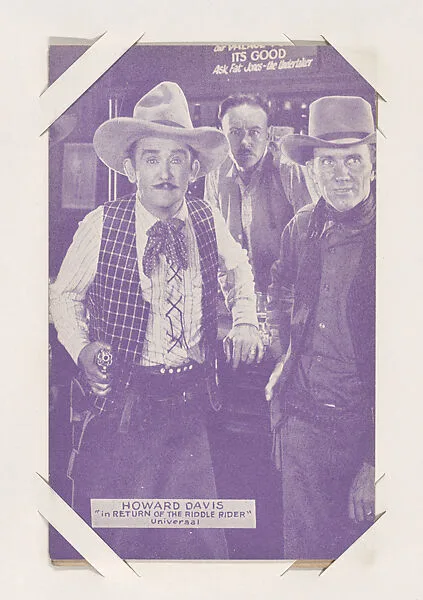 Howard Davis in "Return of the Riddle Rider" from Western Stars or Scenes Exhibit Cards series (W412) — Unknown