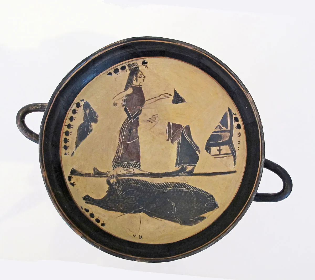 Terracotta kylix (drinking cup) — Boreads Painter