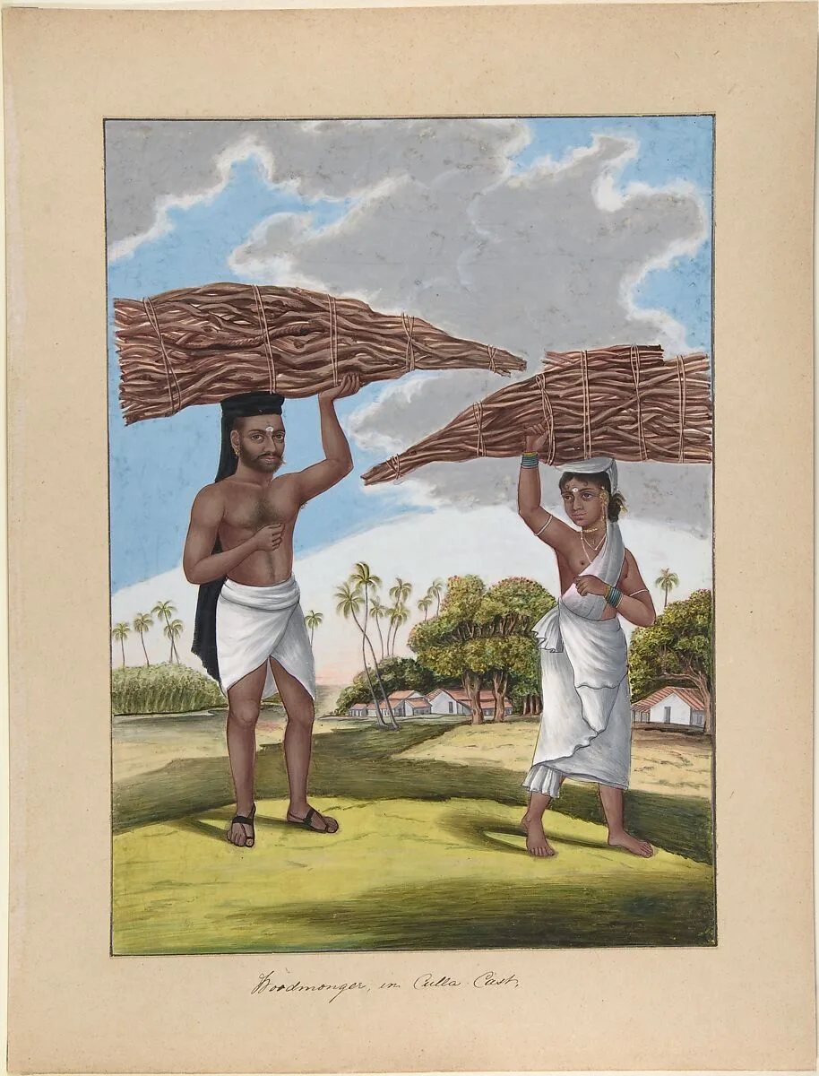 Woodmonger in Culla Caste, from Indian Trades and Castes — Anonymous, Indian, 19th century