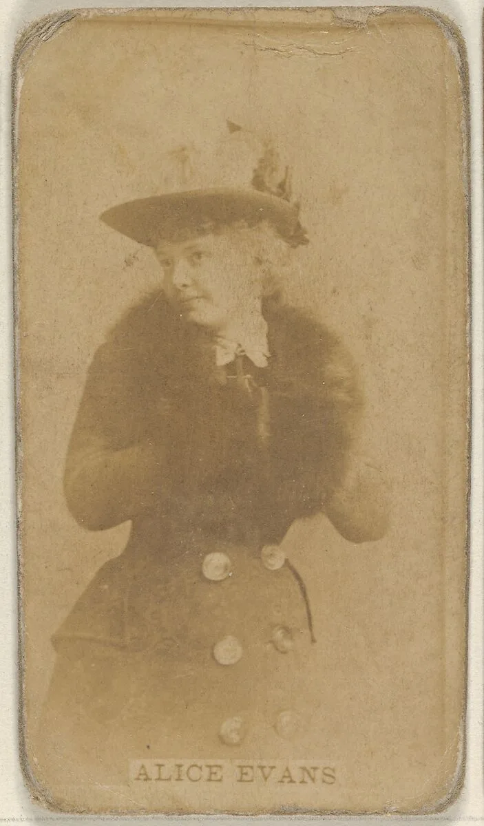 Alice Evans, from the Actors and Actresses series (N45, Type 8) for Virginia Brights Cigarettes — Allen & Ginter