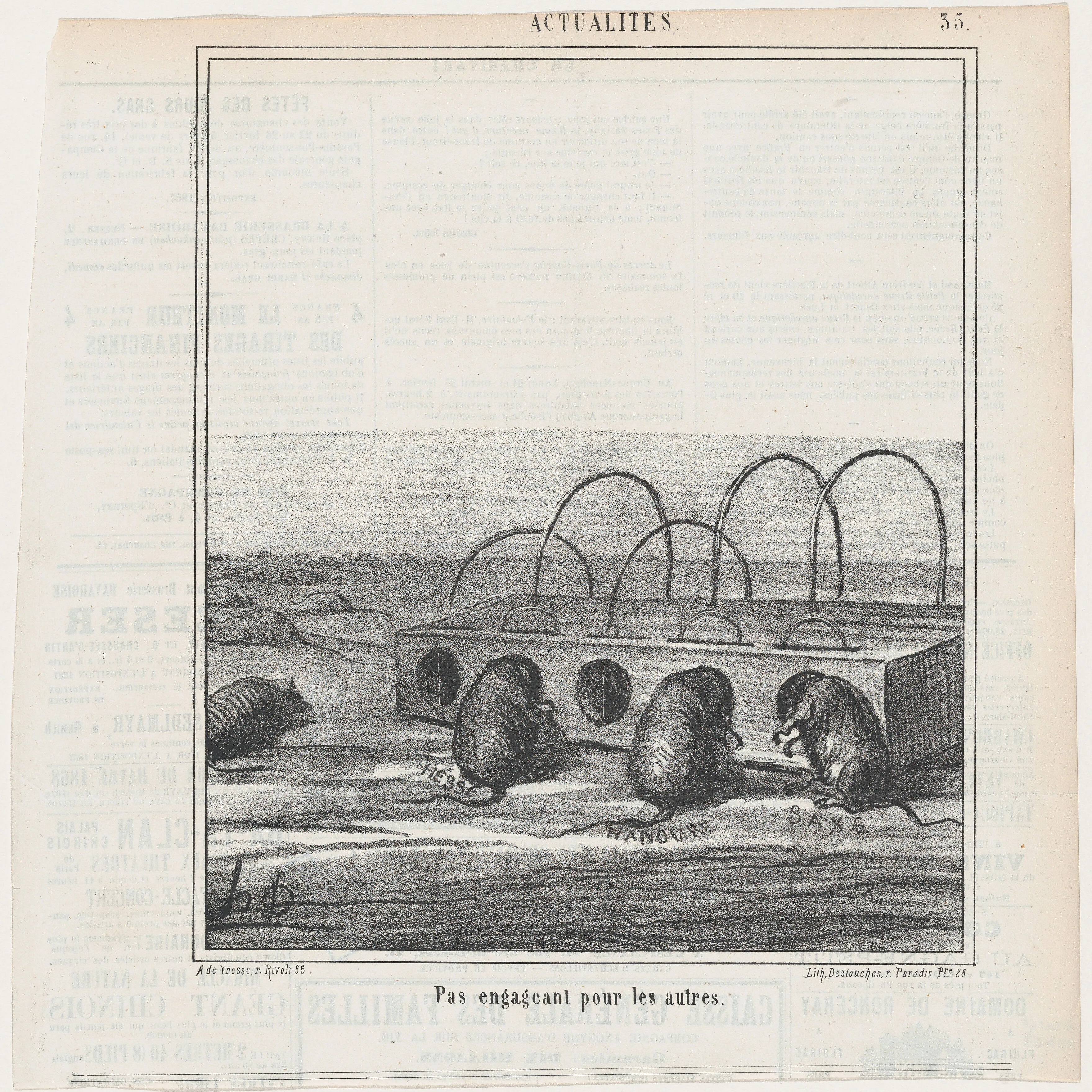 Not enticing for the others, from 'News of the day,' published in Le Charivari, February 24, 1868 — Arnaud de Vresse|Destouches|Honoré Daumier