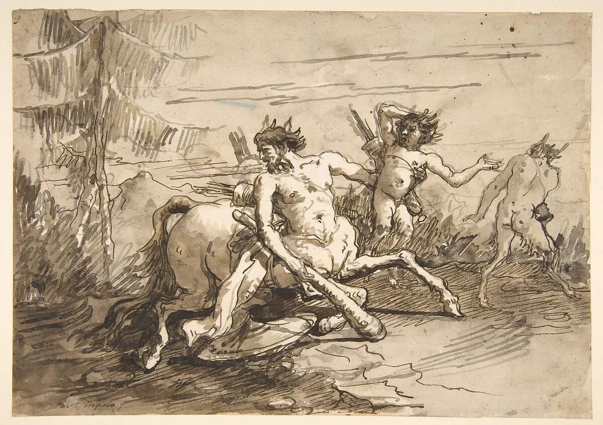 Centaur with a Club, and Two Satyrs — Giovanni Domenico Tiepolo