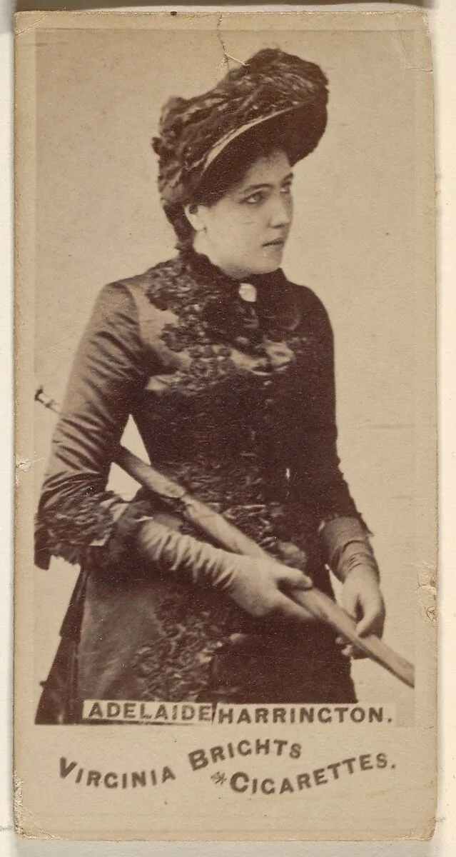 Adelaide Harrington, from the Actors and Actresses series (N45, Type 1) for Virginia Brights Cigarettes — Allen & Ginter