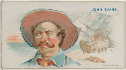 John Evans, Careening, from the Pirates of the Spanish Main series (N19) for Allen & Ginter Cigarettes