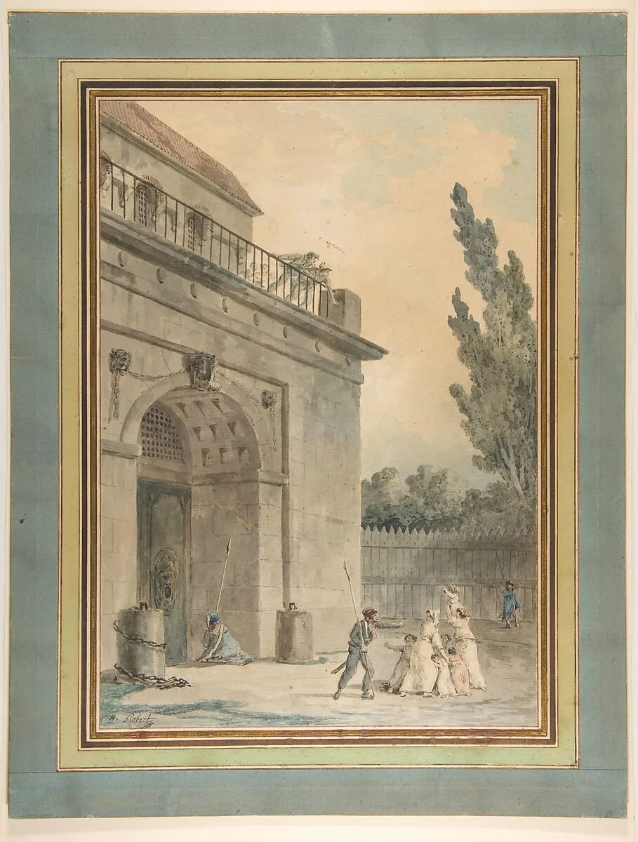 Visitors leaving a prison — Hubert Robert