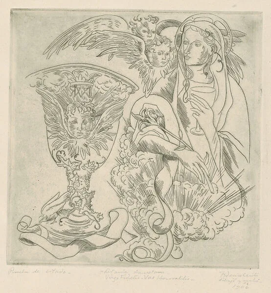 The Virgin holding a goblet, a larger and more elaborate goblet to the left from the 'Litanies of the Virgin' — Federico Cantù