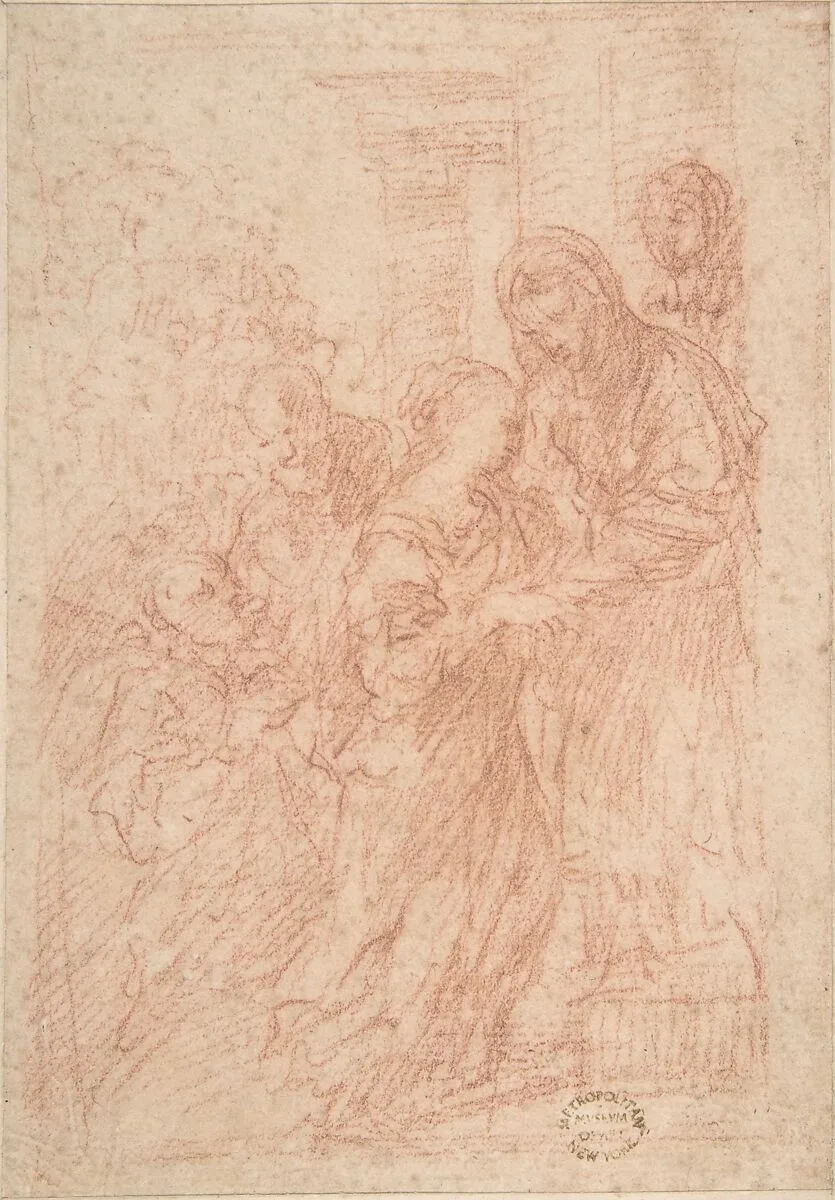 The Visitation — Anonymous, Italian, Roman-Bolognese, 17th century